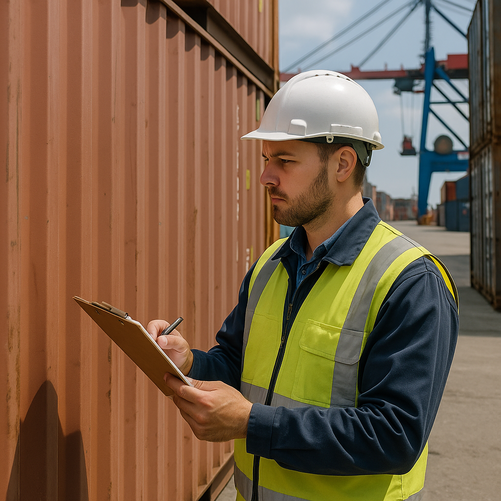 Contêineres coloridos vistos de frente